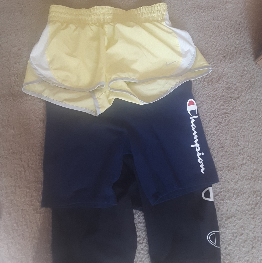 Nike and Champion athletic shorts bundle